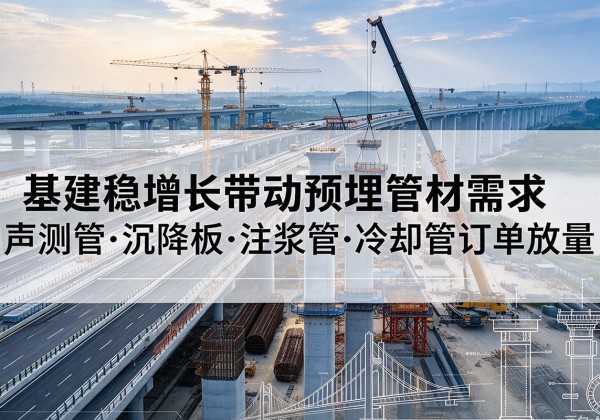 临洮基建稳增长带动预埋监测管材需求，声测管、沉降板、注浆管订单持续放量